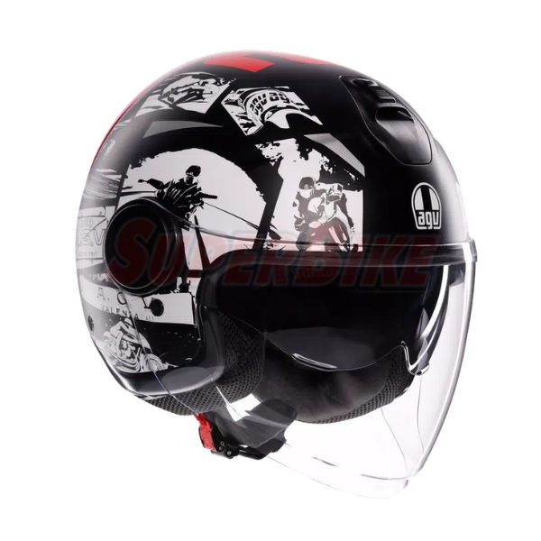 ETERES AGV HISTORY MATT BLACK WHITE RED COL 014 ETERES AGV HISTORY MATT BLACK WHITE RED COL 014